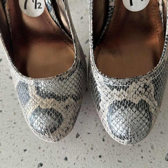 Steve Madden Flaash Leather Snake Print Platform Stiletto High Heels Sz 7.5 New - Picture 10 of 12